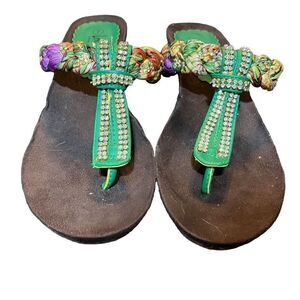 Lena Luisa Colorful Sparkle Wedge Slingback Sandals / SZ: 7 / NWOT